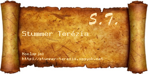 Stummer Terézia névjegykártya